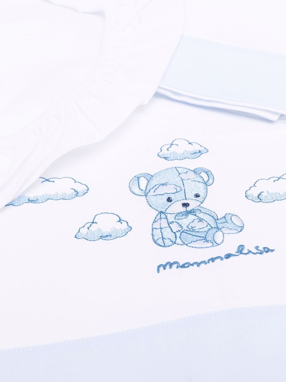 Shop Monnalisa Logo Embroidered Blanket In White