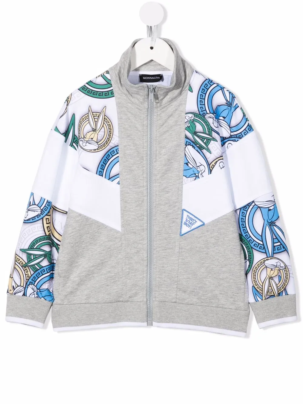 

Monnalisa Bugs Bunny-motif panelled track jacket - Grey