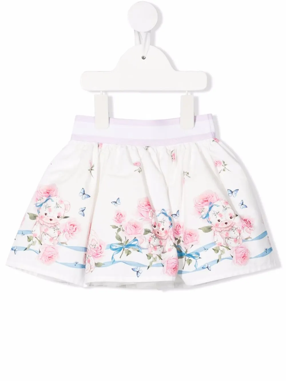 

Monnalisa falda corta con estampado floral - Blanco