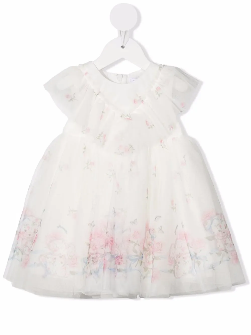 

Monnalisa vestido de tul con estampado floral - Blanco