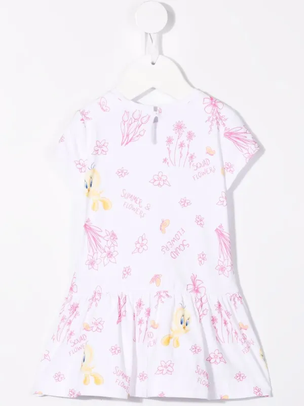 Monnalisa グラフィック Tシャツワンピース | ホワイト