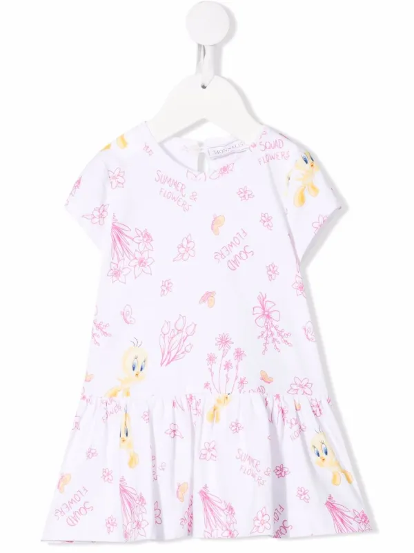 Monnalisa グラフィック Tシャツワンピース | ホワイト