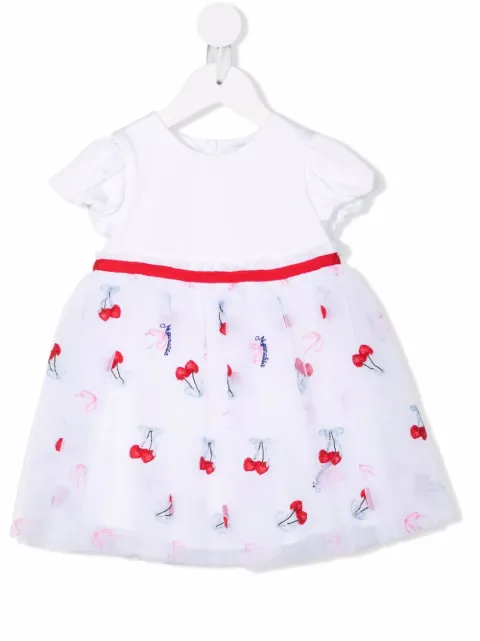 Monnalisa cherry-print short-sleeve dress