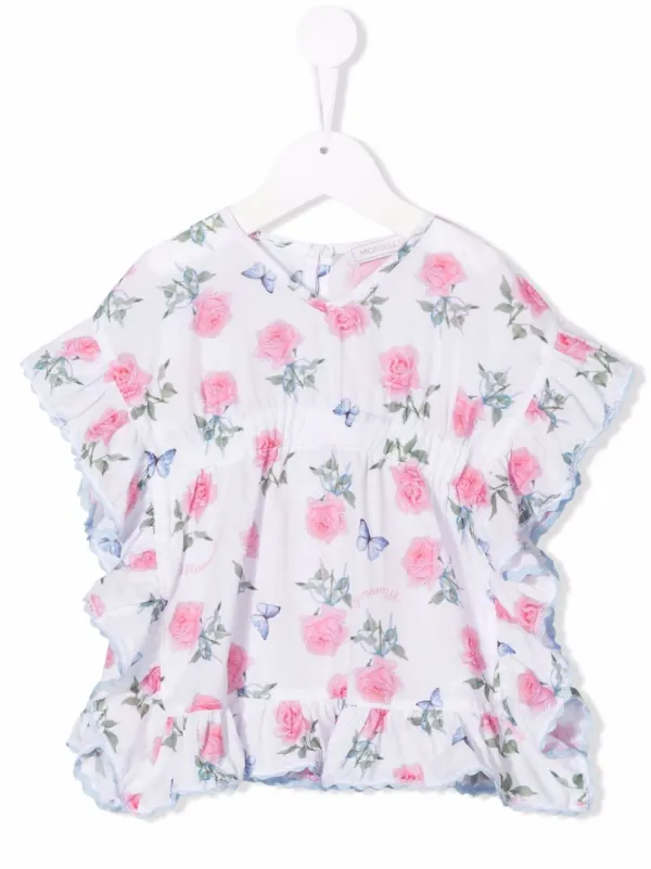 Monnalisa floral-print kaftan dress 