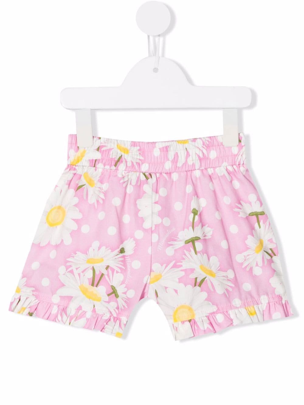 monnalisa short à fleurs - rose