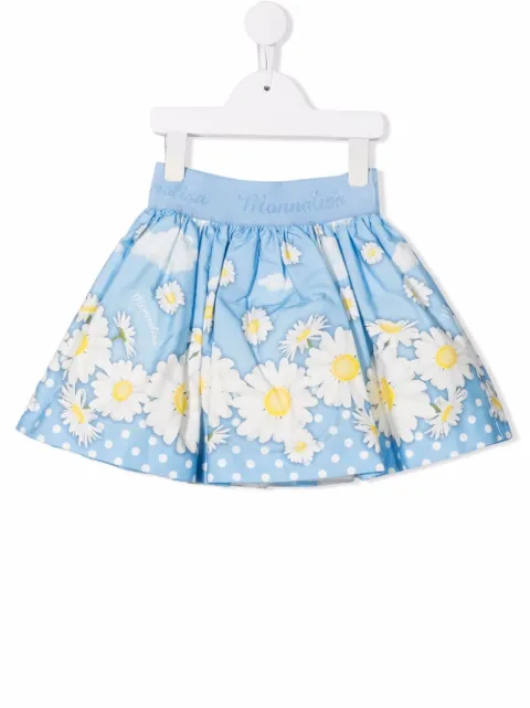 Monnalisa falda con estampado de margaritas