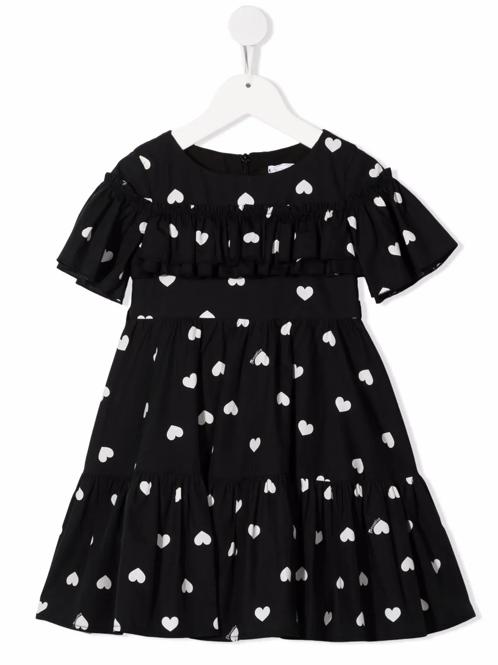 

Monnalisa heart-print dress - Black