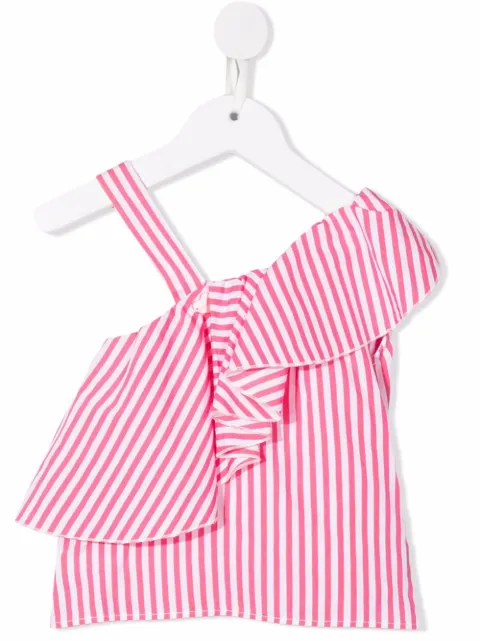 Monnalisa asymmetric striped top