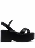 Ferragamo Eleny leather platform sandals - Black