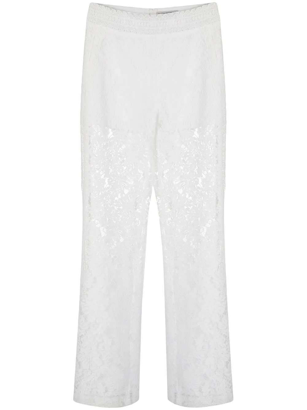 

Martha Medeiros Lia straight-leg lace trousers - White