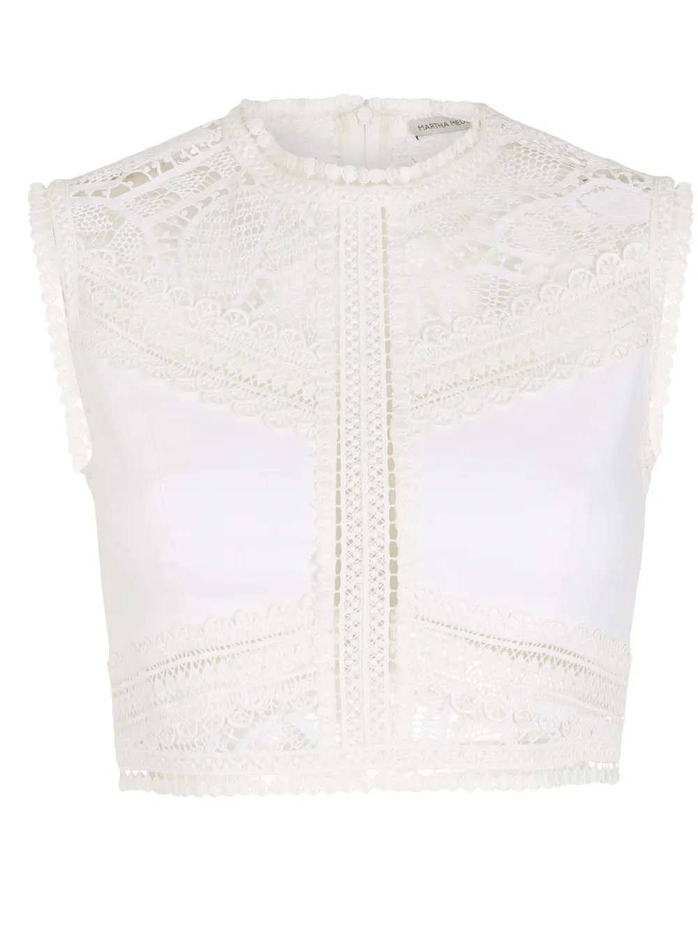 

Martha Medeiros Olivia embroidered crop top - White