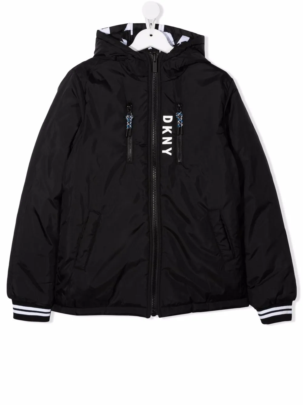 Dkny Kids куртка на молнии с капюшоном и логотипом 11216₽