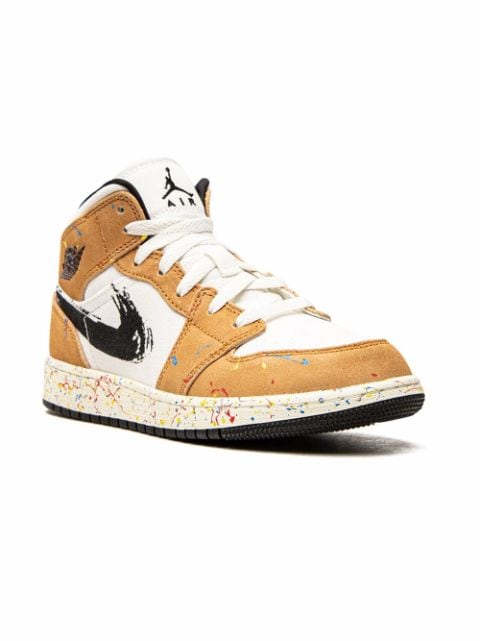 Jordan Kids Air Jordan 1 Mid SE "Brushstroke" sneakers