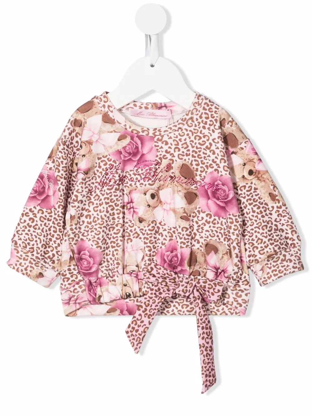 

Miss Blumarine floral leopard print blouse - Rosado