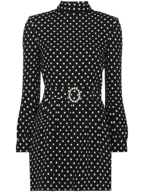 Saint Laurent robe ceinturée à pois
