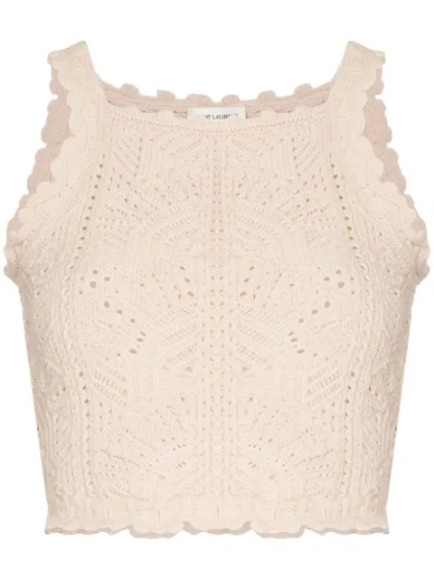 Saint Laurent crochet-design sleeveless top