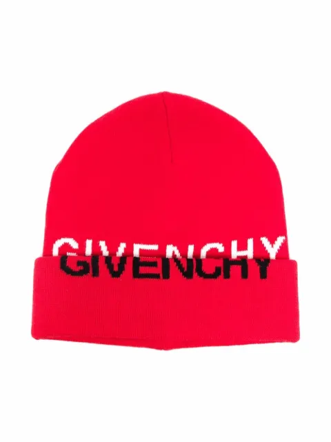 Givenchy Kids Gorro de tricô com estampa de logo
