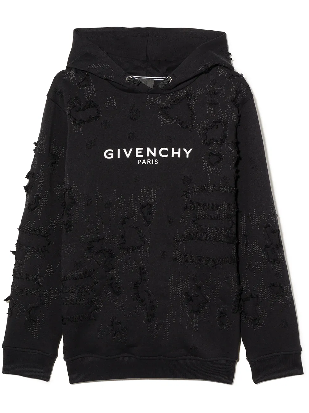 Givenchy Kids logo-print distressed-effect Hoodie - Farfetch