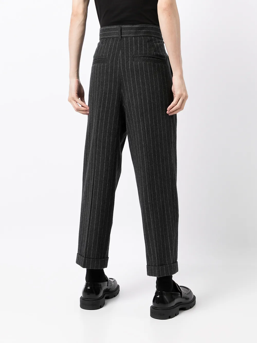 фото Bed j.w. ford брюки в тонкую полоску с завышенной талией