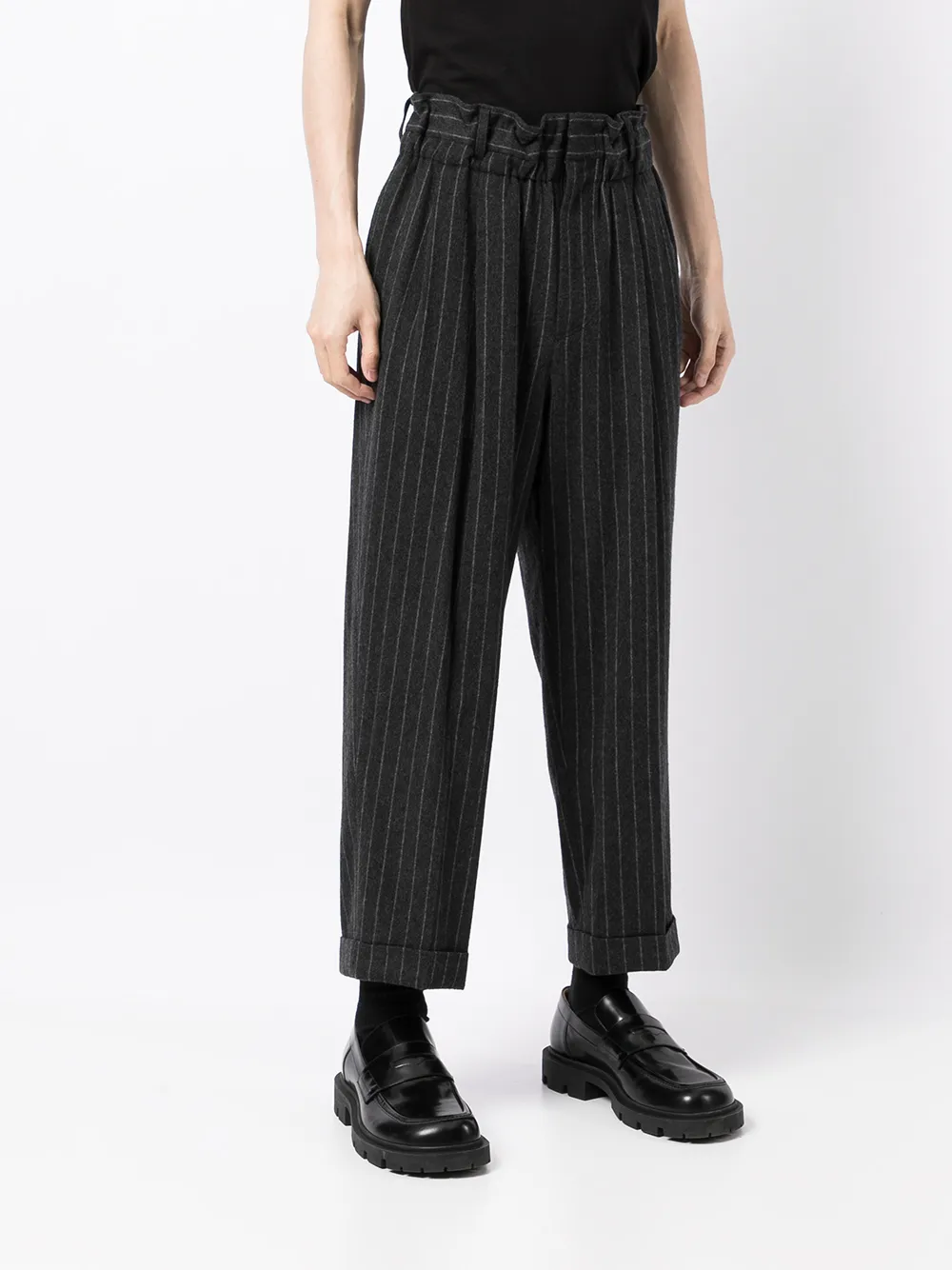 фото Bed j.w. ford брюки в тонкую полоску с завышенной талией