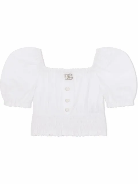Dolce & Gabbana Kids blusa con logo DG