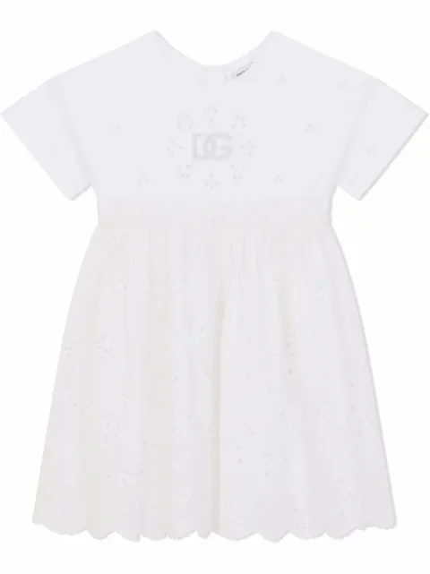Dolce & Gabbana Kids embroidered poplin midi dress