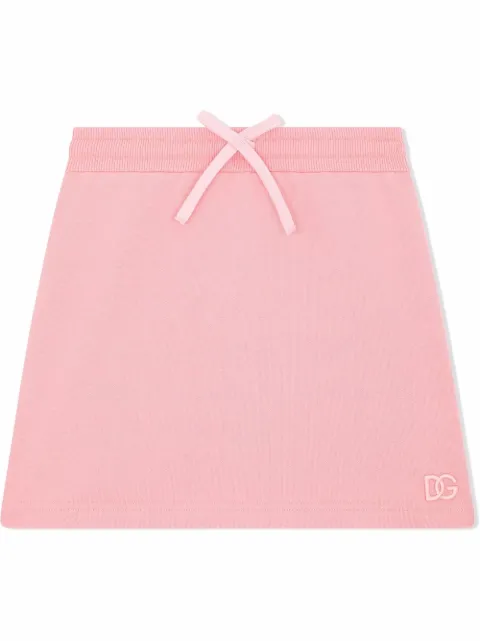 Dolce & Gabbana Kids embroidered logo drawstring-waist skirt