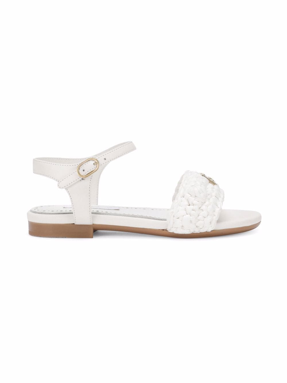 Shop Dolce & Gabbana Logo-plaque Sandals In White