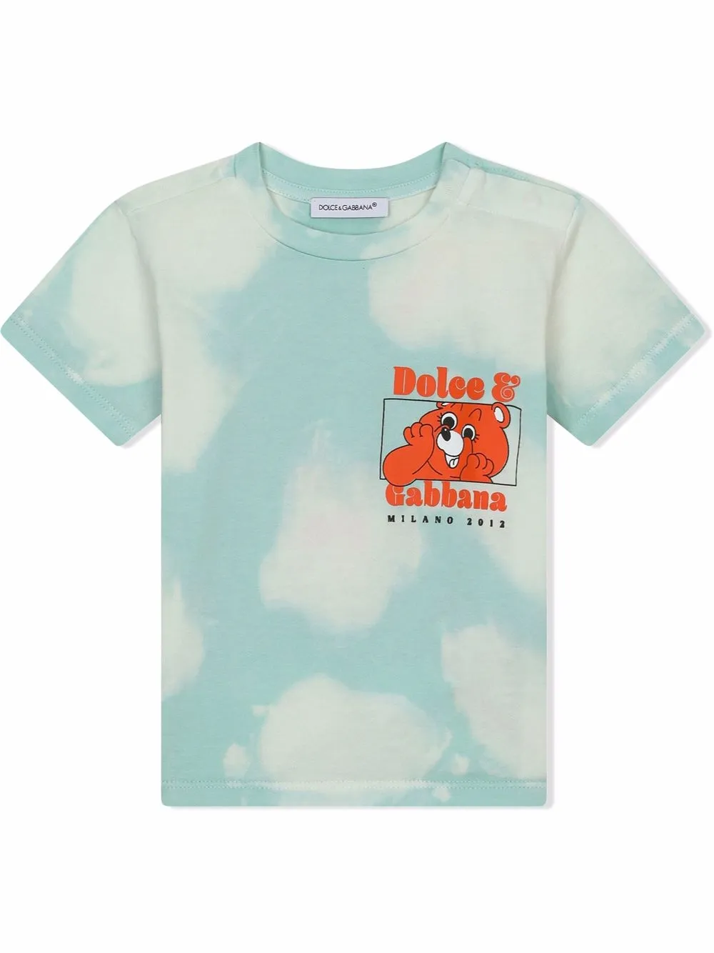 

Dolce & Gabbana Kids teddy bear cloud-print cotton T-shirt - Blue