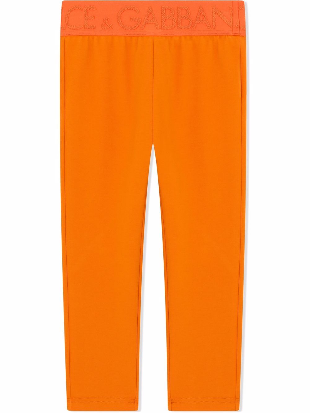 

Dolce & Gabbana Kids logo waistband leggings - Orange