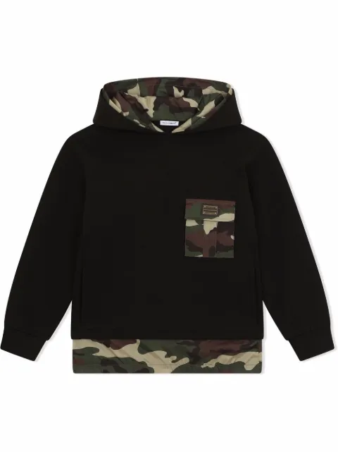 Dolce & Gabbana Kids long-sleeved camouflage-pattern hoodie