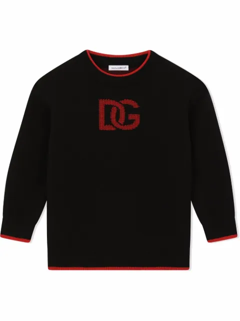 Dolce & Gabbana Kids long-sleevd intarsia logo jumper