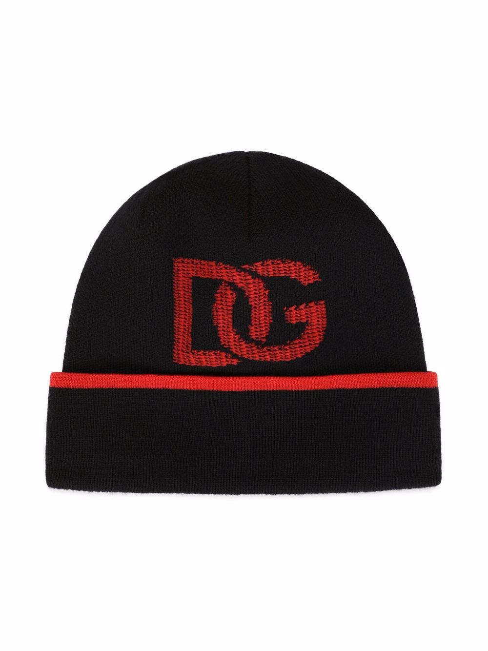 

Dolce & Gabbana Kids intarsia knit logo beanie - Black