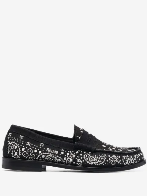 RHUDE bandana-print raw-cut loafers