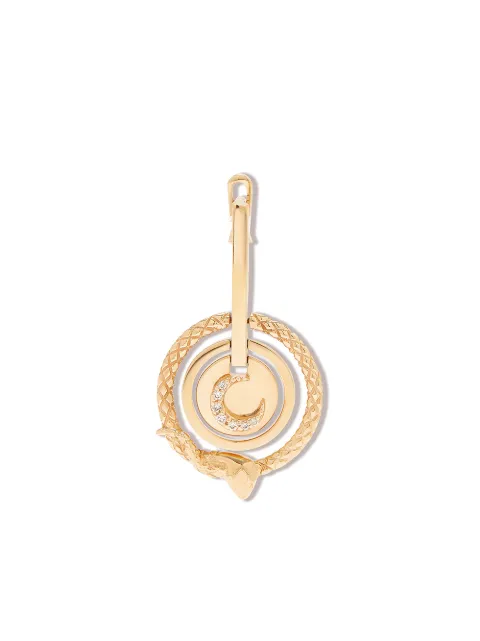 Foundrae 18kt yellow gold Wholeness float diamond medallion earring