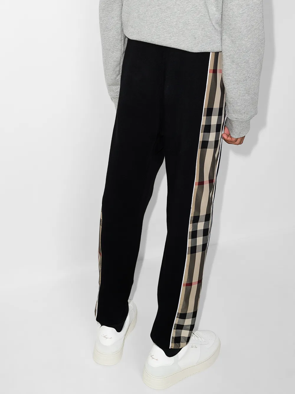 BURBERRY TEEN CHECK STRIPE TRACK PANTS