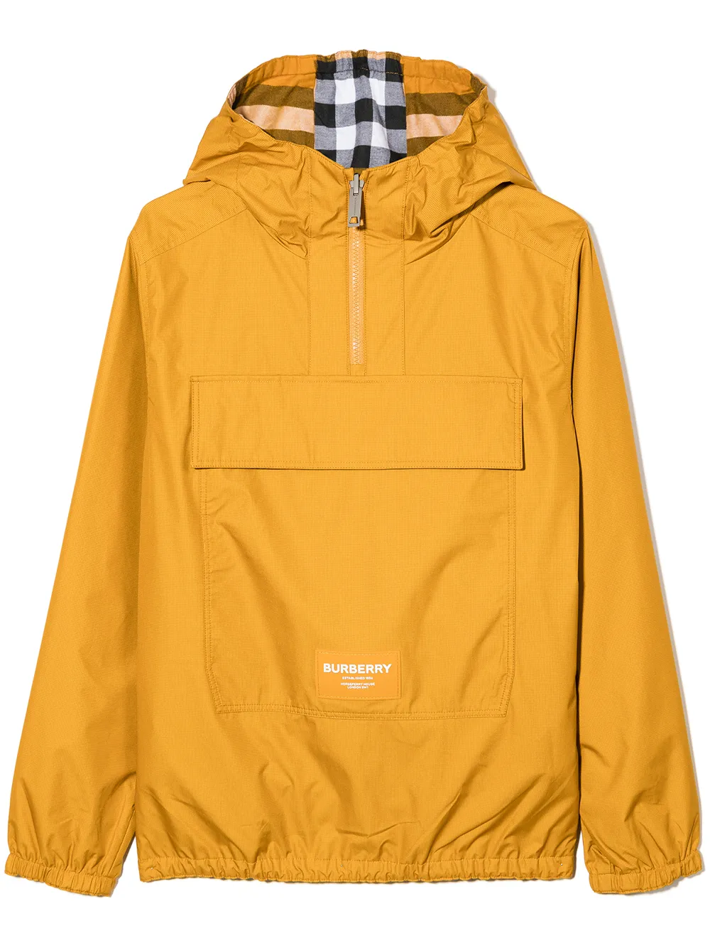 BURBERRY TEEN LOGO-PATCH REVERSIBLE HOODED JACKET