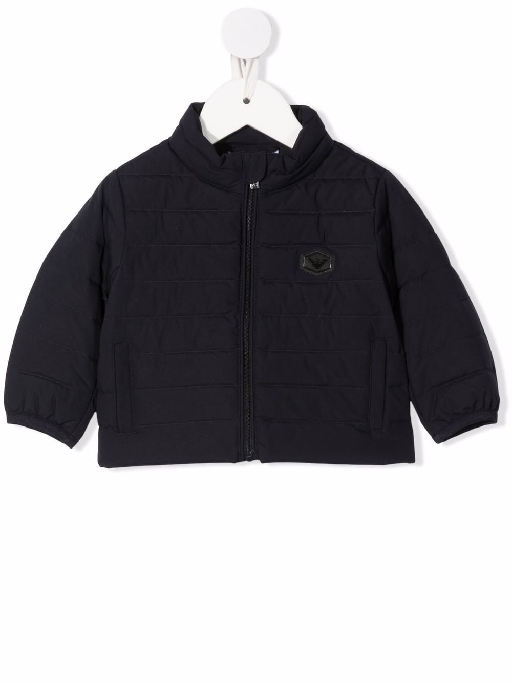 

Emporio Armani Kids abrigo capitonado con placa del logo - Azul