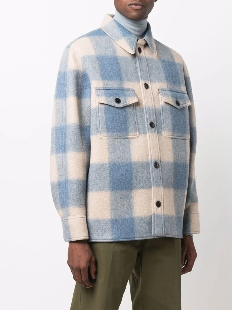 stussy heavy brush plaid zip up shirt