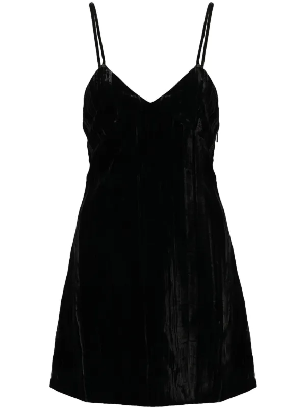Saint Laurent Velvet Mini Dress | Black | FARFETCH