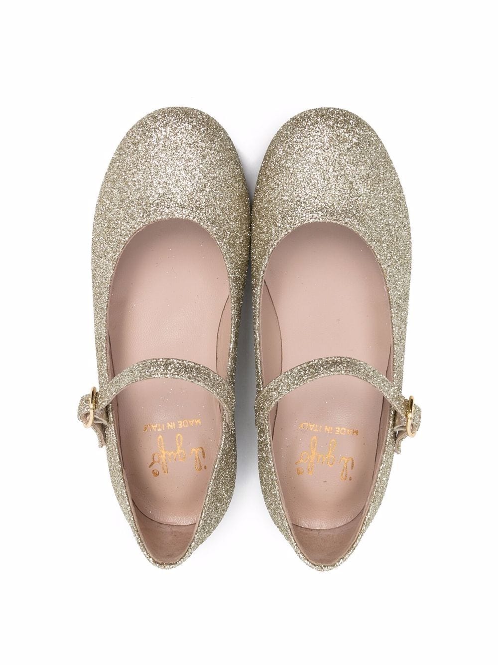 Shop Il Gufo Glittered Ballerina Shoes In Gold