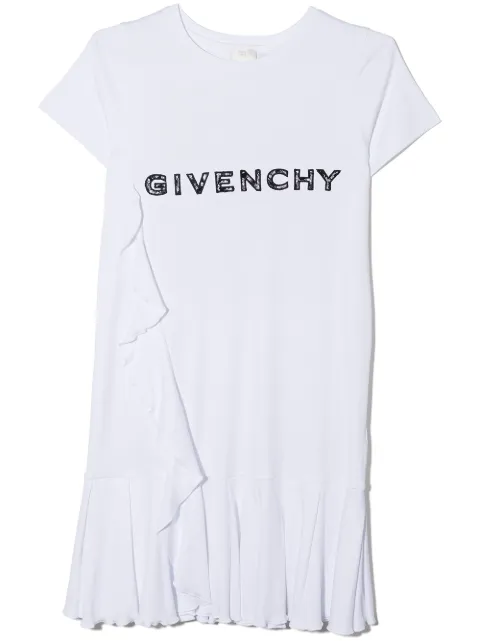 Givenchy Kids فستان بكرانيش وطبعة شعار الماركة