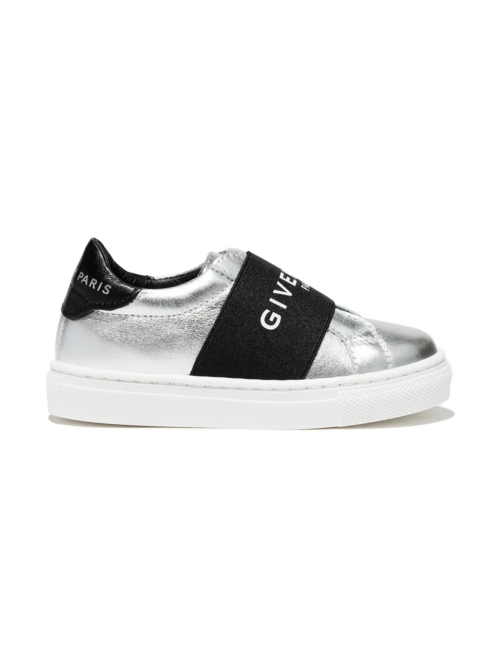 

Givenchy Kids logo-tape leather sneakers - Silver