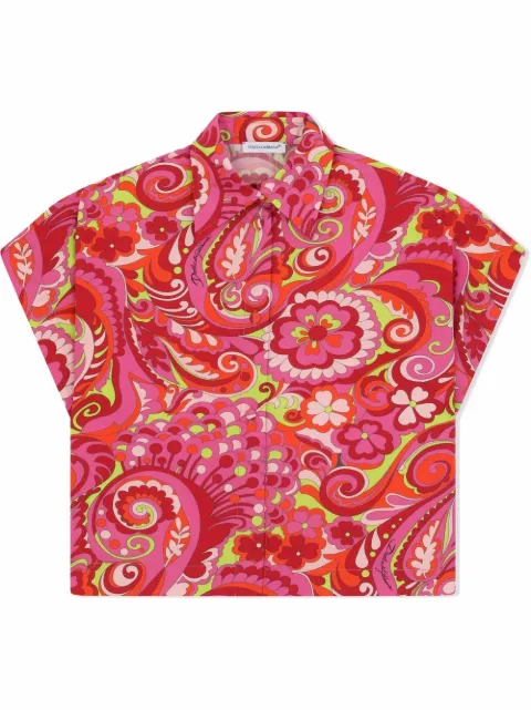 Dolce & Gabbana Kids floral paisley print shirt