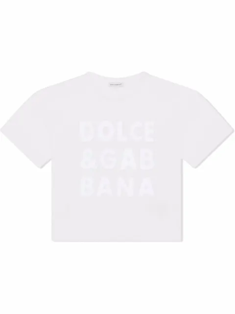 Dolce & Gabbana Kids DG-logo openwork T-shirt