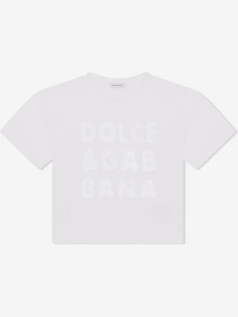 Dolce & Gabbana Kids playera con logo DG