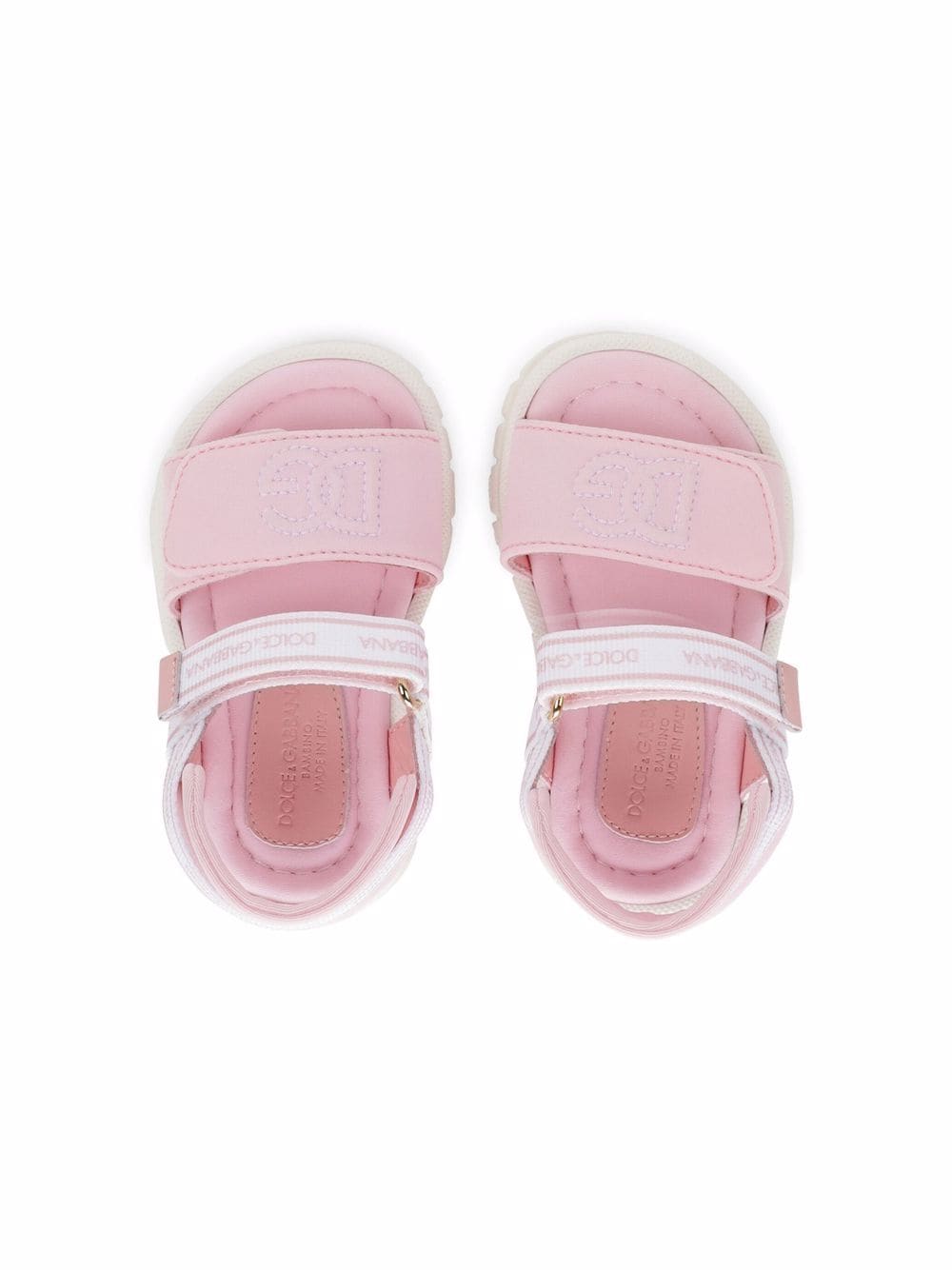 Shop Dolce & Gabbana Dg-logo Touch-strap Sandals In Pink