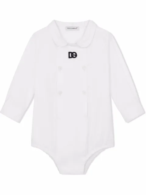 Dolce & Gabbana Kids DG-logo poplin babygrow