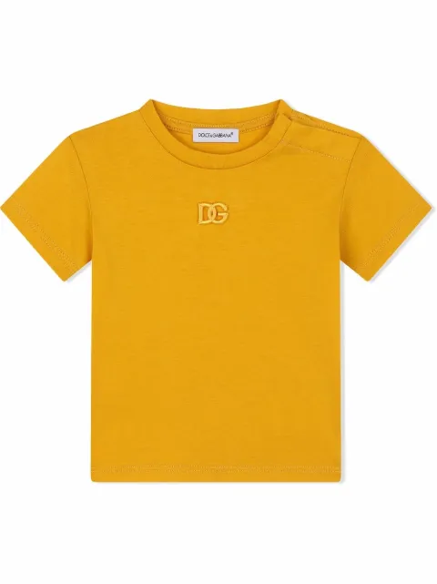 Dolce & Gabbana Kids تيشيرت قطن مطرز بشعار الماركة