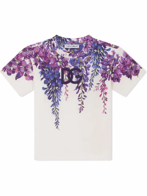 Dolce & Gabbana Kids floral-print cotton T-shirt